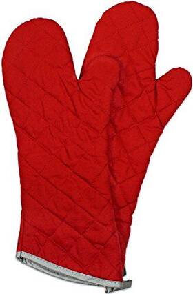 Eurow & Oreilly Corp. 096481927554 Flame Retardant Kitchen And Bbq Heavy Duty Burn Protection Quilted Mitt Red