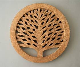Eximious India 445003392371 Cooking Gifts Set Of 2 Wooden Trivets For Hot Dishes Pots And Pans Tea Pot