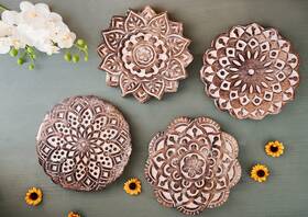 Eximious India Md2205 Easter Gifts Set Of 4 Wooden Trivet For Hot Dishes Pots And Pans Tea Pot Hold