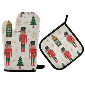E-ot-g269644245p508c543s1096 Exnundod Christmas Nutcracker Tree Oven Mitts And Pot Holders Set Pattern 13