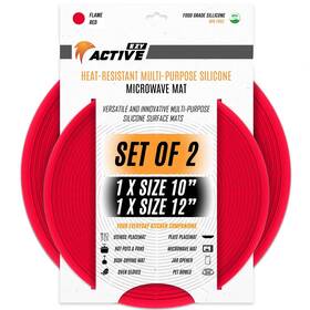 4red12 Ezy Active Set Of 2 Multi-use Silicone Mats Microwave Pot Holders Food Cover Trivet