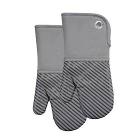 Fabstyles 779155520212 Signature Silicone Print Oven Mitts Set Of 2 Heat Resistant Gloves With