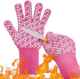 Factory 726084462199 Aramid Heat Resistant Bbq Gloves Grilling And Oven With Fingers Silicone