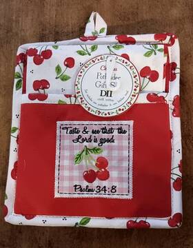Family Christian 738215794581 Cherries Potholder Gift Set 100% Cotton