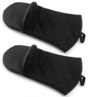 Fba Ovenmitts-black Bekith Oven Mitt With Silicone Grip Heat Resistant Gloves To