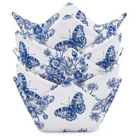 Sty-ferrochef-7655 Ferrochef 5 Sets Chinoiserie Blue And White Microwave Bowl Cozy Holders For Hot Cold Ch