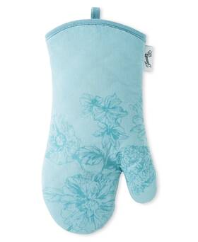Fiesta 028332841160 Botanical Floral Cotton Oven Mitt 7 Inch X 13 - Sky Blue