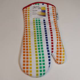 Om014126tnfi Fiesta Santa Fe Stripe Kitchen Oven Mitt 100% Cotton Muliti Colored New With Tag