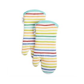 Fiesta Tropical Stripe Oven Mitt Set 7 X13 Multi-colored