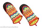 Fiesta Zigzag Neoprene Puppet Oven Mitt Set Of 2 New Free Shipping 789603335855