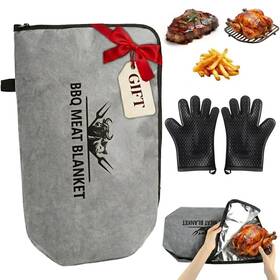 Fire Riot 80017 Bbq Meat Blanket Set With Heat Resistant Silicone Gloves 21 Inch Insulated B