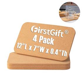 Firstgift 752671499651 Rectangle Cork Trivets Set - 4 Pack 12 Inch X7 X0.4 Thick Heat-resistant Hot Pads