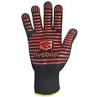 Fivebop Oven Gloves With Fingers Extreme Heat Resistant Cooking Mitts Black Red Set Of 2 705615933414