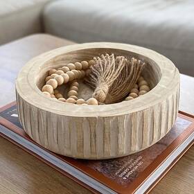 Fj Designs 196852104376 Farmhouse Coffee Table Decor Set 9.8 Inch X9.8 X3 Natural