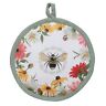 R4412 Floral Buzz Honey Bee And Daisies Round Kitchen Pot Holder