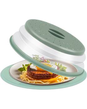 Mat-ft0905 Foghut 2 In 1 Silicone Microwave Splatter Cover Food Mat Place Holders Fo