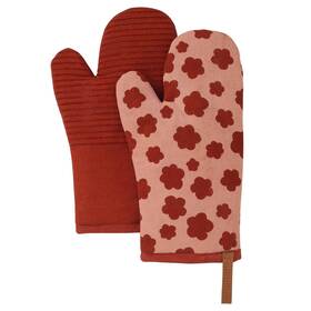 Folkulture 904412407407 Oven Mitts Heat Resistant 12 Inch X 5.5 Or Silicone Cotton Mit