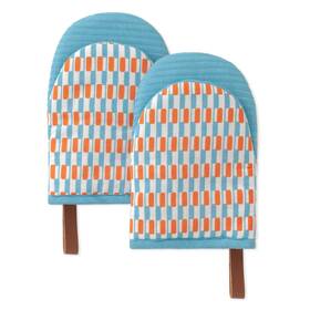 Folkulture 904412414849 Mini Oven Mitts Heat Resistant And Non Slip 5.75 X 9 Set Of 2 Short Mi