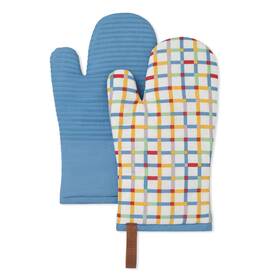 Folkulture 904412414931 Oven Mitts Heat Resistant 12 Inch X 5.5 Or Silicone 100% Cotton