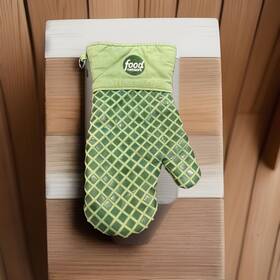 73277 Food Network Oven Mitt Green 100% Cotten Exclusive Of Decoration