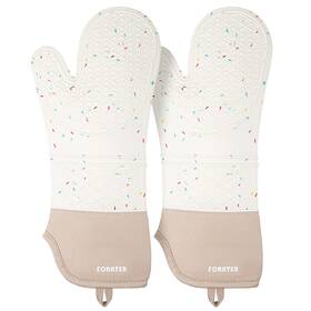 Forater 730628195566 Extra Long Silicone Oven Mitts - Heat Resistant Up To 500 F 15ftft Waterproof
