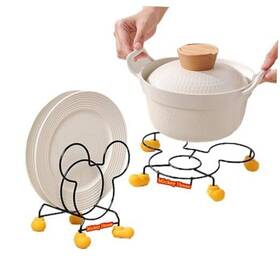Gy002 Foshan Guokun Metal Daily Necessities Co. Ltd. Mickey-inspired Kitchen Pot Lid Holder And Heat Insulation Mat Set High