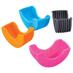7237dk Fox Valley Traders Set Of 4 Silicone Hamburger/donut Holders By Hmp
