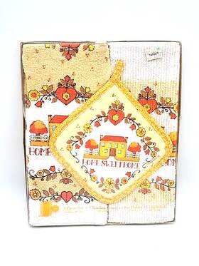 22682 Franco Nos Vintage Kitchen Towel Pot Holder Dishcloth Set Inch Home Sweet