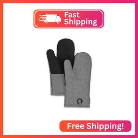 Frigidaire 2pgryfrd Layla Cotton And Neoprene Oven Mitts Heat Resistant Anti-slip Mach