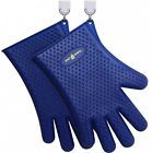 Funny Chef Cooking Gifts Gloves Heat Resistant In Box With 2 Hooks Blue Barbecue 643451769180