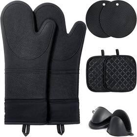 Funnydin 726208229752 8pcs Oven Mitts And Pot Holders Sets 480 F Heat Resistant Holde