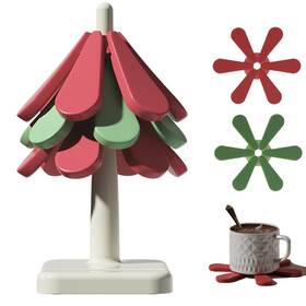 Gaesqae 786402223383 Trivets For Hot Dishes Silicone Tree Coasters Christmas Decor Trivet