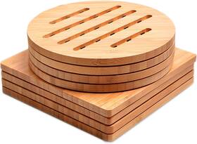 Garkup 313025755771 Bamboo Trivet Hot Pads Natural Mat Set For Dishes/bowl/teapot/hot Pot