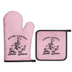 11x6.7x1.6in Gkodw Xst011 Having A Mental Bake Down Pink Oven Mitts And Pot