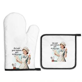 Xst019 Gkodw Your Opinion Isnt In My Recipe Oven Mitts Pot Holders Funny Kitchen Gift