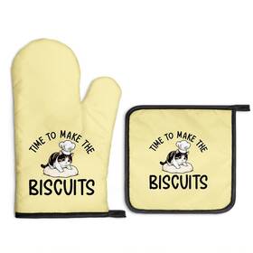 11x6.7x1.6in Gkodw Xst023 Time To Make The Biscuits Oven Mitts And Pot Yellow