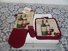 2potholder Glasses 1 Mitt Oven Design Bottle Wine