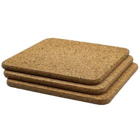 Go4cork Home 602248640953 Cork Square Trivet Set - 195x195x10mm 768 Inch X768 X039 Pack Of 3 Heat