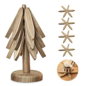 Googuai 795816638478 Wooden Tree Trivets Set For Kitchen And Dining Room A Christmas Can Be U