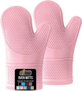 Gorilla Grip 840029635162 Bpa-free Soft Silicone Oven Mitts 12.5 Inch Pink