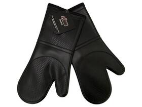 Gorilla Grip 840029675335 Heat Slip Resistant Silicone Oven Mitts Set 2 Cotton Lining 14.5 Inch