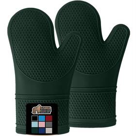 Gorilla Grip 840029675427 Bpa-free Soft Silicone Oven Mitts Heat Resistant Thick Cotton Li