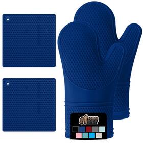 Gorilla Grip 840029680995 Bpa-free Soft Silicone Oven Mitts And Potholder Set Of 4 Heat Resistant Hot