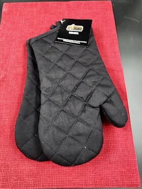 Gorilla Grip 840316700344 Oven Mitts 1 Pair Of Cotton Quilted Lining 13 Inch Black