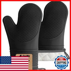B07svfknvv Gorilla Grip Silicone Oven Mitts Heat Resistant Waterproof Bpa-free Cooking