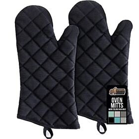 Gorilla Grip Heat Resistant Thick Cotton Oven Mitts 15 Inch Soft Quilted Linin