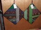 Granny Made Patchwork Potholder Dark Dull Color String Quilt Traditional
