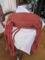 Green16 Chair Lot Braided Set Redish Orange Red Seats Pads 6 Wool Six