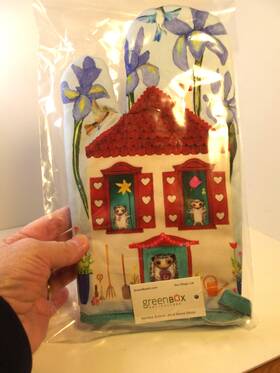 Greenbox Art 842572172767 Eli Halpin Hedgies House Oven Mitt Hedgehog Iris Flowers Kitchen