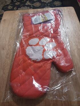 Grill Topper 814183010622 Clemson Tigers Oven Mitt Grilling Glove Cotton Licensed Free Shipping